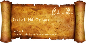 Csizi Márton névjegykártya