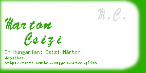 marton csizi business card